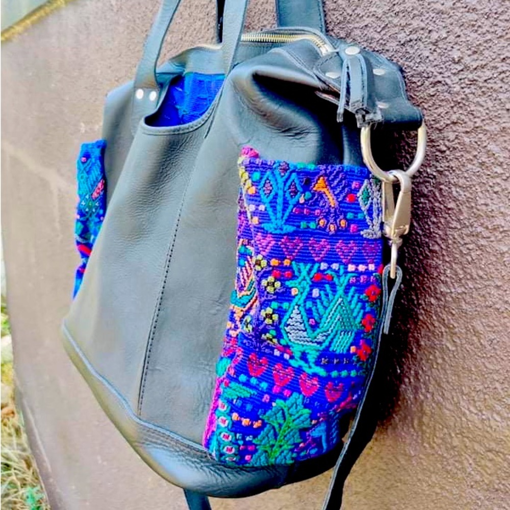 Handwoven/genuine leather Huipils Artisan Bags. Takes up to a month to weave!